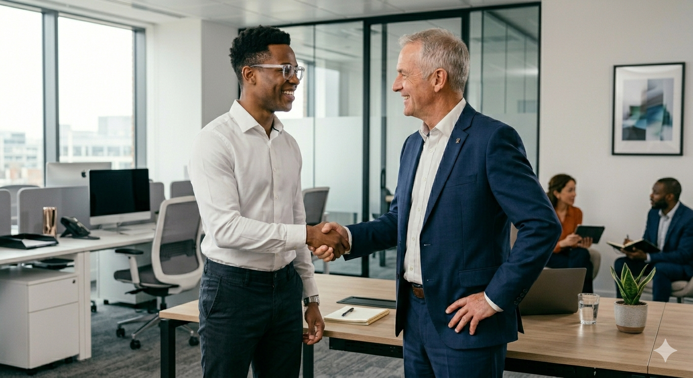 Graduate receiving job offer
